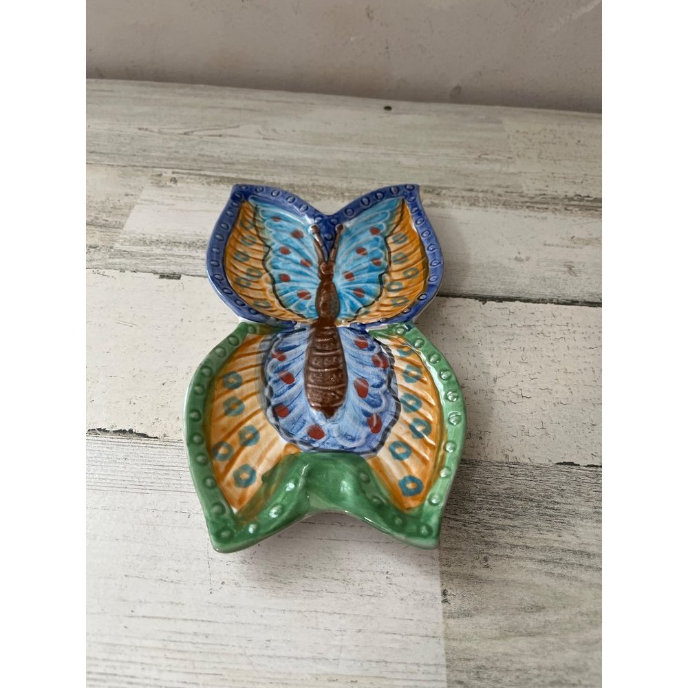 Butterfly ceramic spoon rest made in Italy
